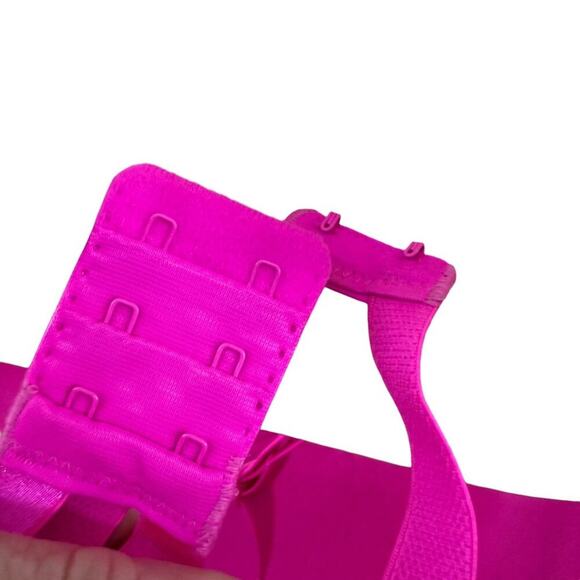 Smart & Sexy Cleavage Enhancing Push Up Bra 38DD No No Neon Pink Lace - Picture 6 of 7